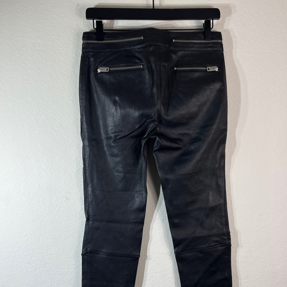 NWT $998 Diesel 'L-Elide' Leather Pants w/ Zipper-Detail in Black Sz 28 - Picture 8 of 11